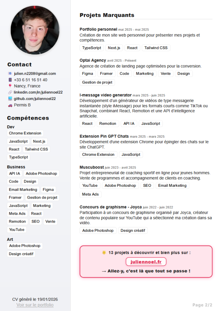 CV Page 2